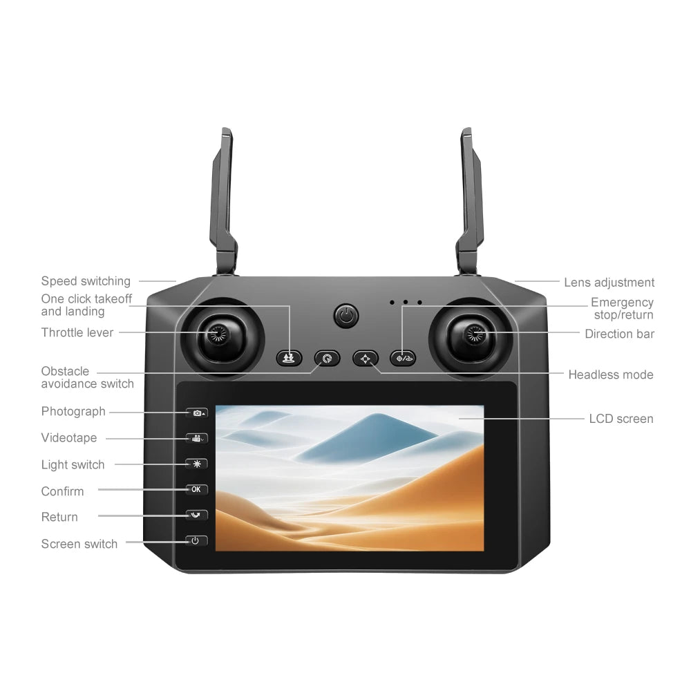 Drone 4K HD Brushless Motor Avoidance Drones with 4.5" Screen On Control Dual Cameras Quadcopter Gifts For Children and Adults - Uknowucme