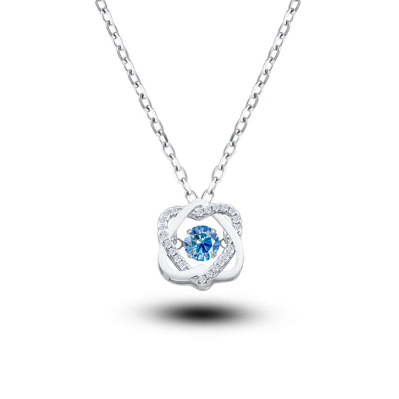 Moissanite Necklace For Women 100% Sterling S925 Silver With White Gold Plated Lab Diamond Jewelry Wedding Pendant with O-chain - Uknowucme
