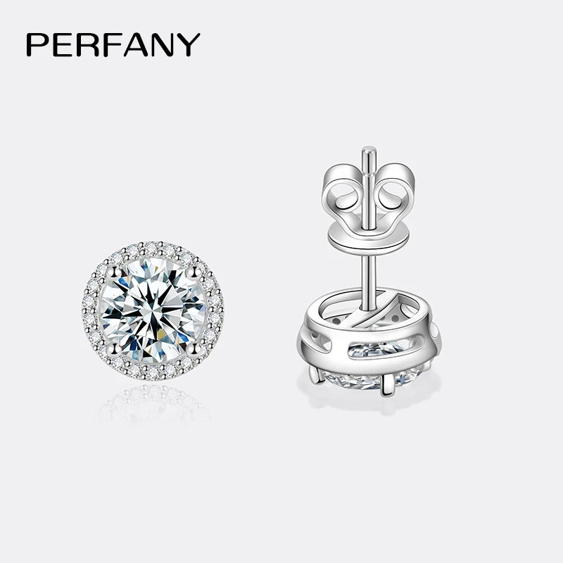 Moissanite Stud Earrings for Women round Brilliant Cut Conflict Free Simulated Diamond Jewelry Fashion Jewelry - Uknowucme