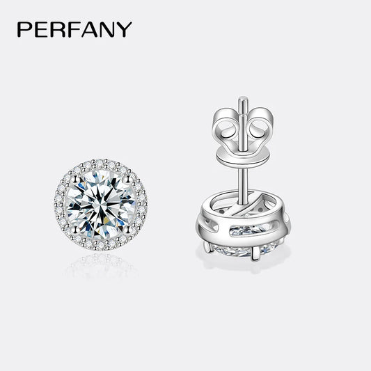 Moissanite Stud Earrings for Women round Brilliant Cut Conflict Free Simulated Diamond Jewelry Fashion Jewelry - Uknowucme