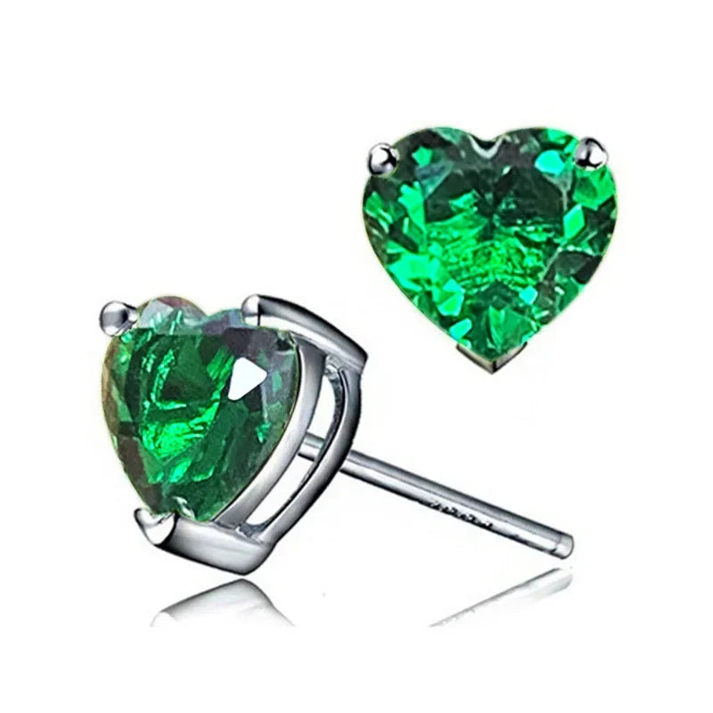2025 Geometric Green CZ Sparkling Cubic Zirconia Earrings, Suitable for Women's Wedding Parties, Elegant  Jewelry - Uknowucme