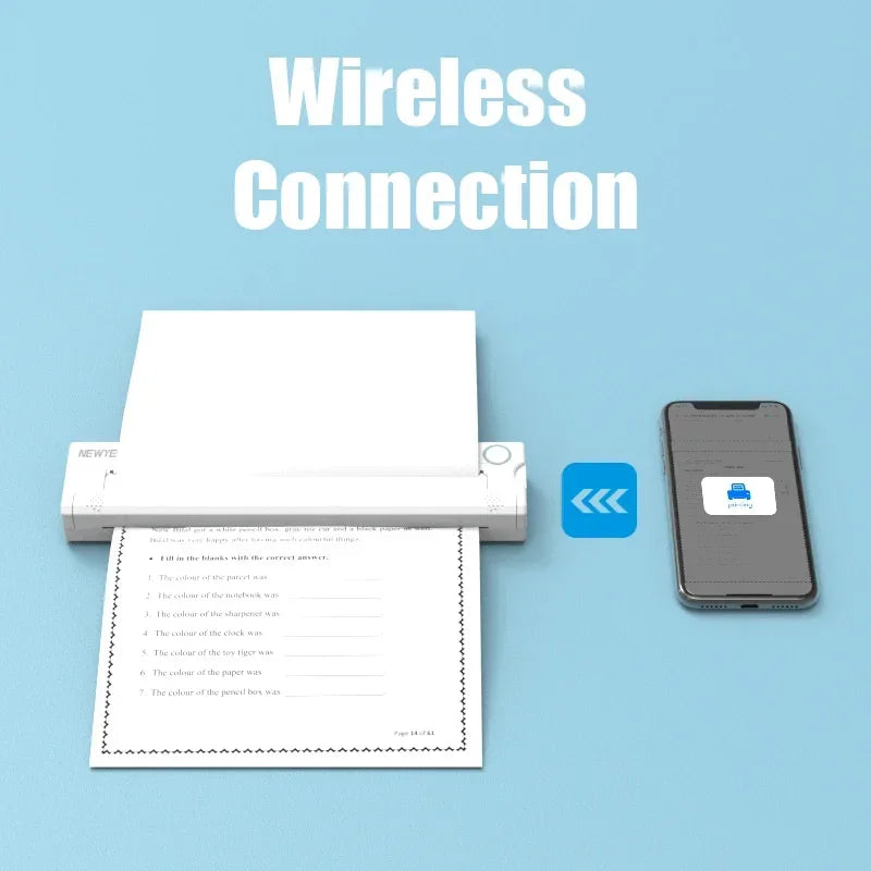 Portable A4 Thermal Printer Support 216mm With A4 Thermal Paper Portable Printers Wireless - Uknowucme