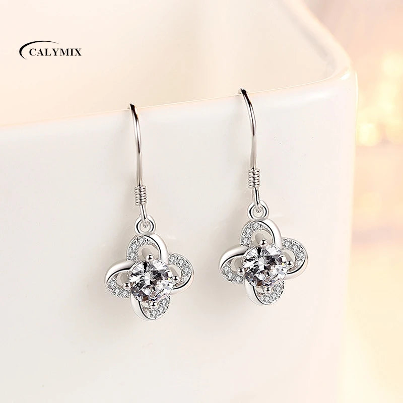 NEW S925 Sterling Silver Color Simple Round Bling CZ Zircon Stone Stud Earrings Fashion Jewelry Korean Earrings for Women Girl - Uknowucme