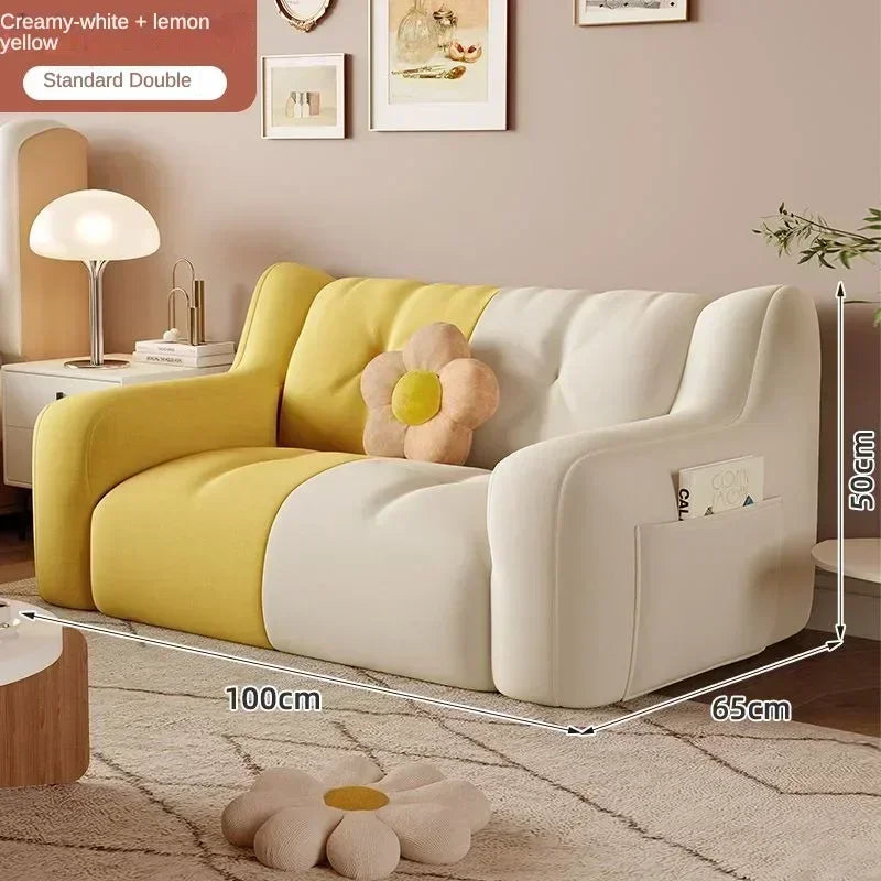 Luxury Home Fabric Living Room Curved Bean Bag Sofa Lazy Casual Balcony Floor Lounge Salas Muebles Children's Sofa