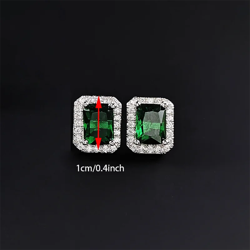 2024 New Luxury Princess Green Color Earring for Women Anniversary Gift Jewelry Wholesale Moonso E6049 - Uknowucme