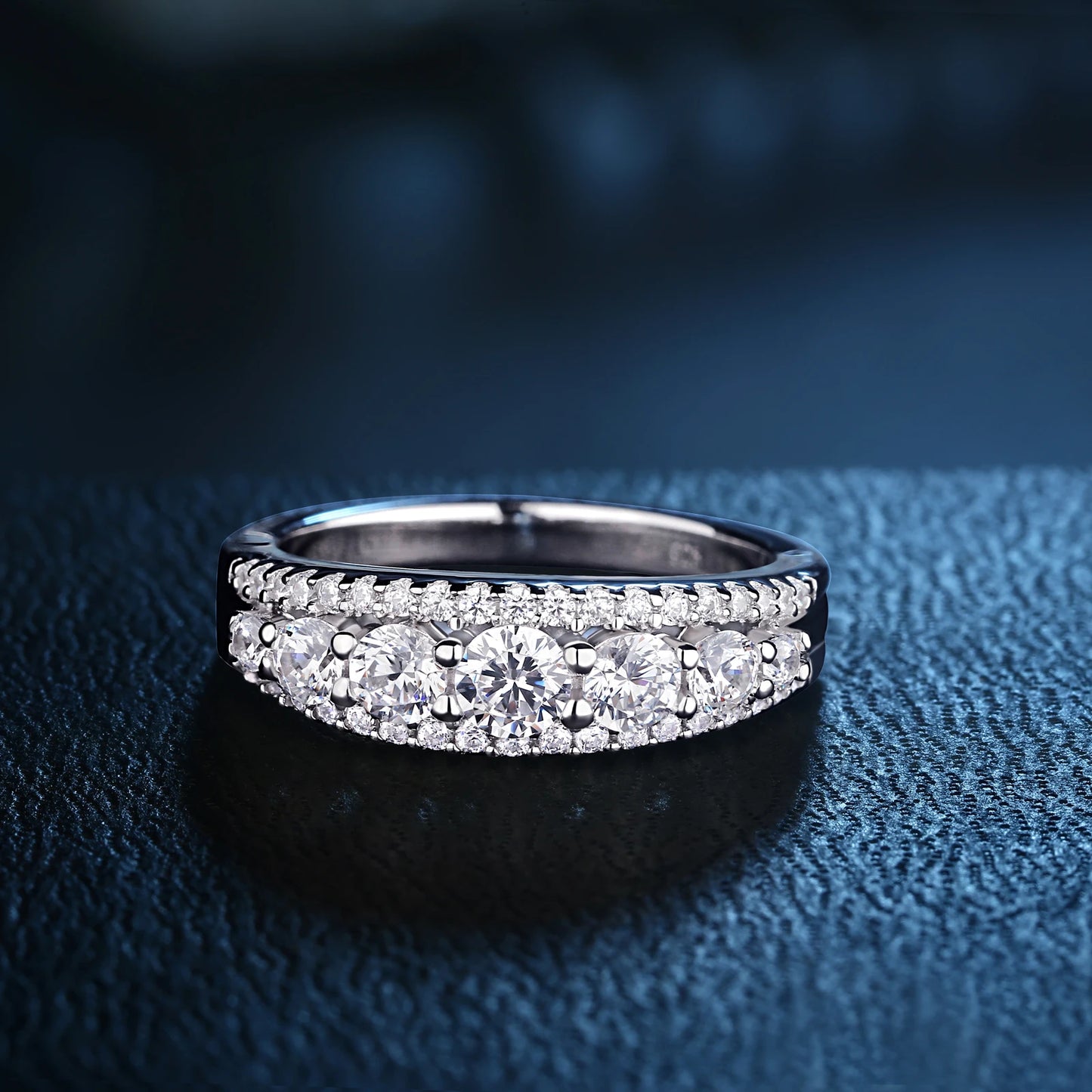 Newshe 925 Sterling Silver Eternity Ring Wedding Band for Women 1.1ct Round White AAAAA Cz Size 4-13 - Uknowucme