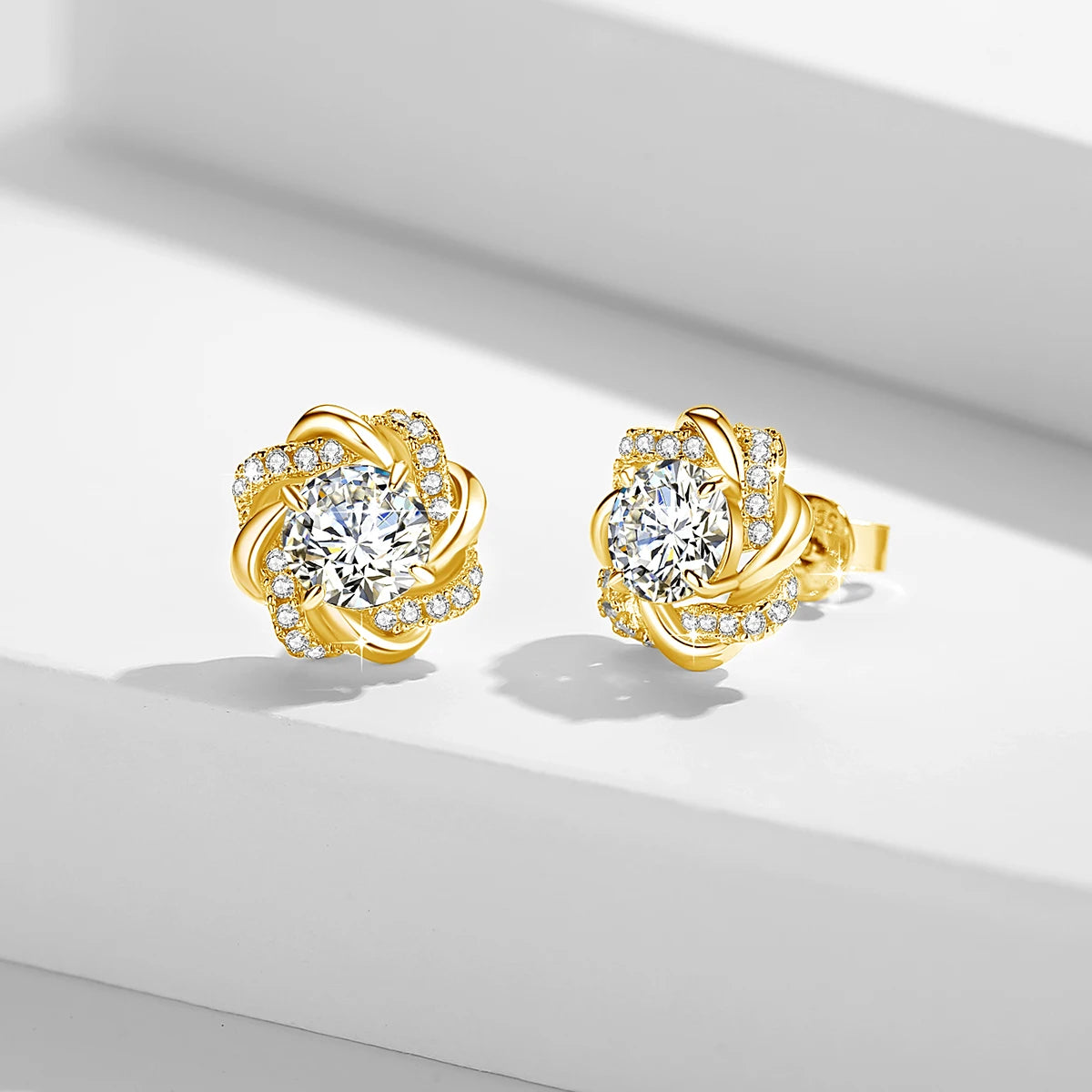 Moissanite Earrings With Certificate 2 Carat Rose Gold Luxury Jewelry For Woman Star Of David Design Trend Gift Female Mossanite - Uknowucme