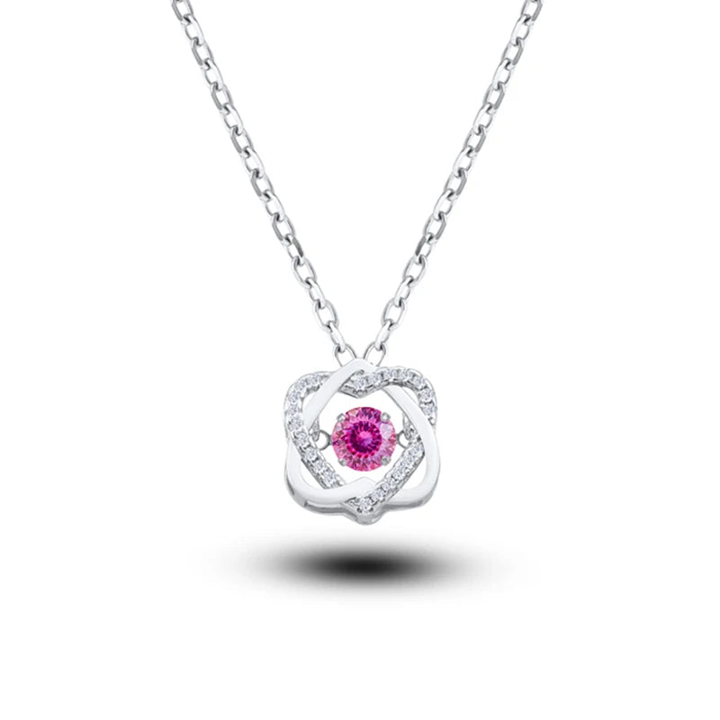 Moissanite Necklace For Women 100% Sterling S925 Silver With White Gold Plated Lab Diamond Jewelry Wedding Pendant with O-chain - Uknowucme