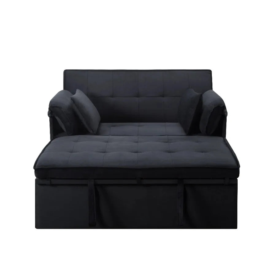 BSHTI Fold out Sleeper Sofa Bed,Durable Metal Frame,Velvet Upholstery,Conversion Sofa With 5 Adjustable Reclining Positions