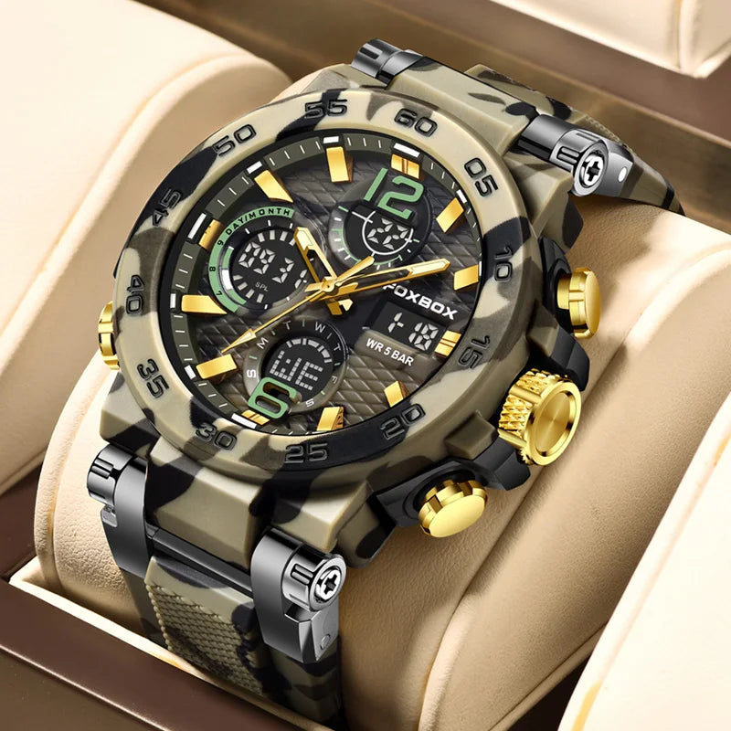 FOXBOX Military Digital Watch for Men Camouflage Waterproof Wristwatch Mens Shockproof Sport Quartz Tactical Clock Montre Homme - Uknowucme