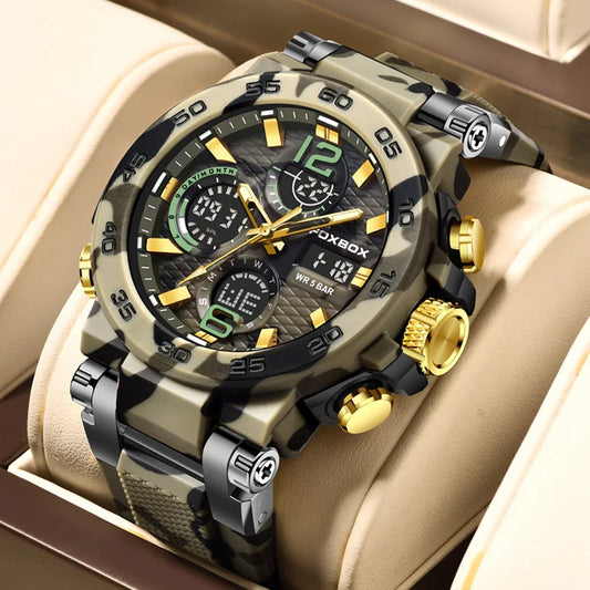 FOXBOX Military Digital Watch for Men Camouflage Waterproof Wristwatch Mens Shockproof Sport Quartz Tactical Clock Montre Homme - Uknowucme