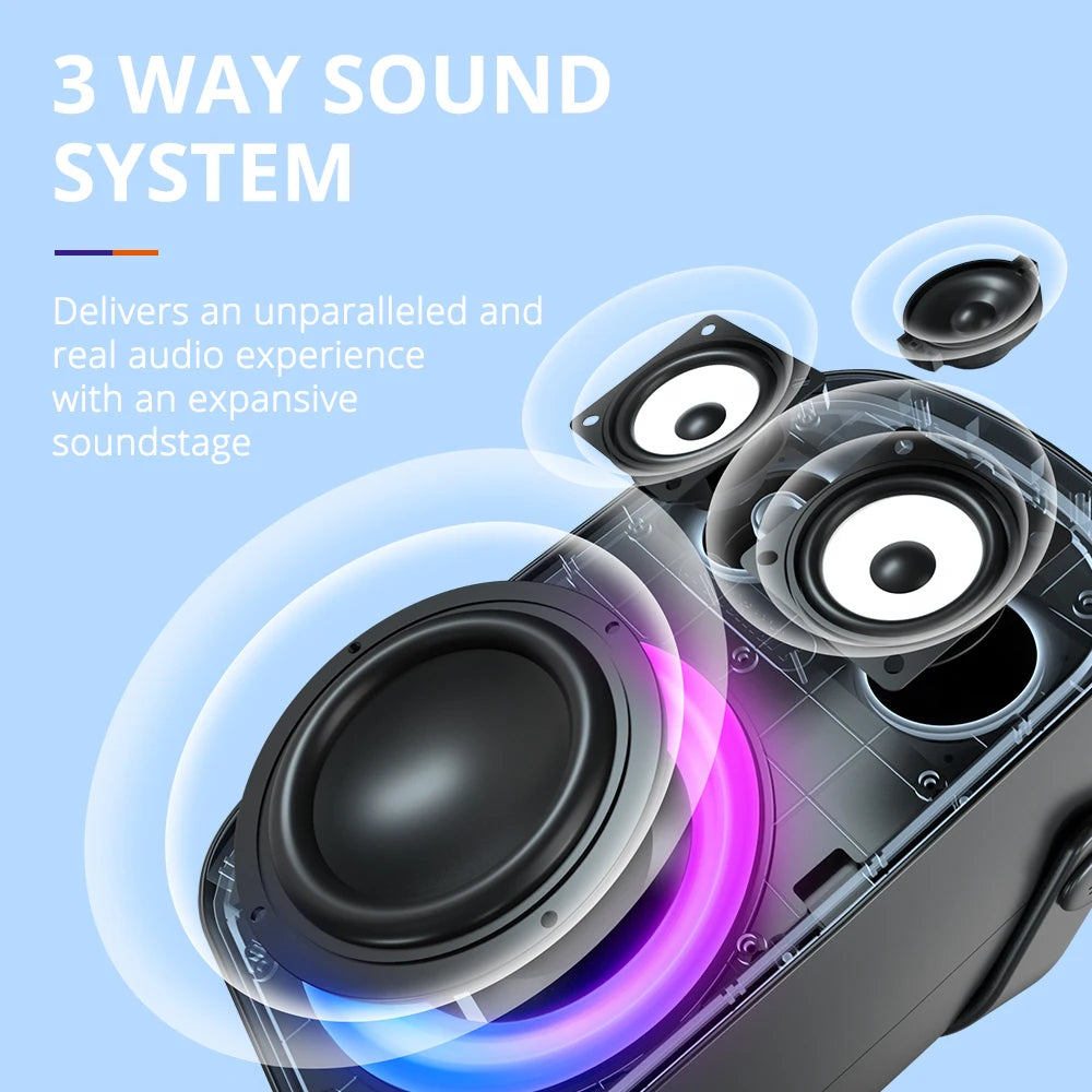 Tronsmart Halo 100 Speaker Halo 110 Bluetooth Speaker with 3-Way Sound System, Dual Audio Modes, App Control, for Karaoke, Party - Uknowucme