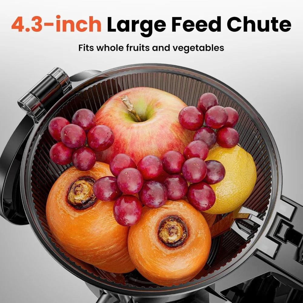 Cold Press Juicer, Slow Masticating Machines 4.3" Extra,  Self Feeding Effortless for Batch Juicing & High Juice Yield, Juicer - Uknowucme