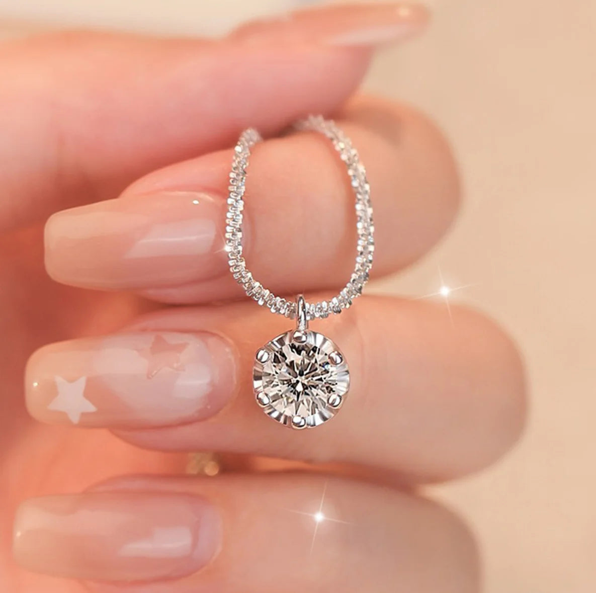 Moissanite Necklaces for Women 925 Sterling Silver Sparkling Cauliflower Chain with 2CT Diamond Pendant Dainty Jewelry Gift - Uknowucme