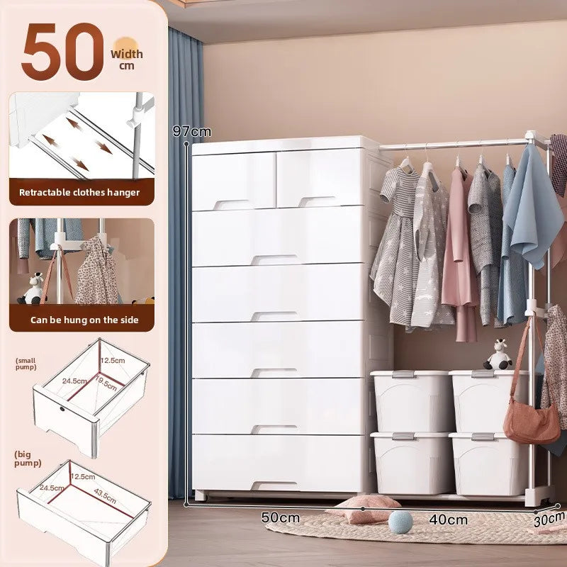 Baby wardrobe clothes rack household plastic storage cabinet drawer storage simple wardrobe