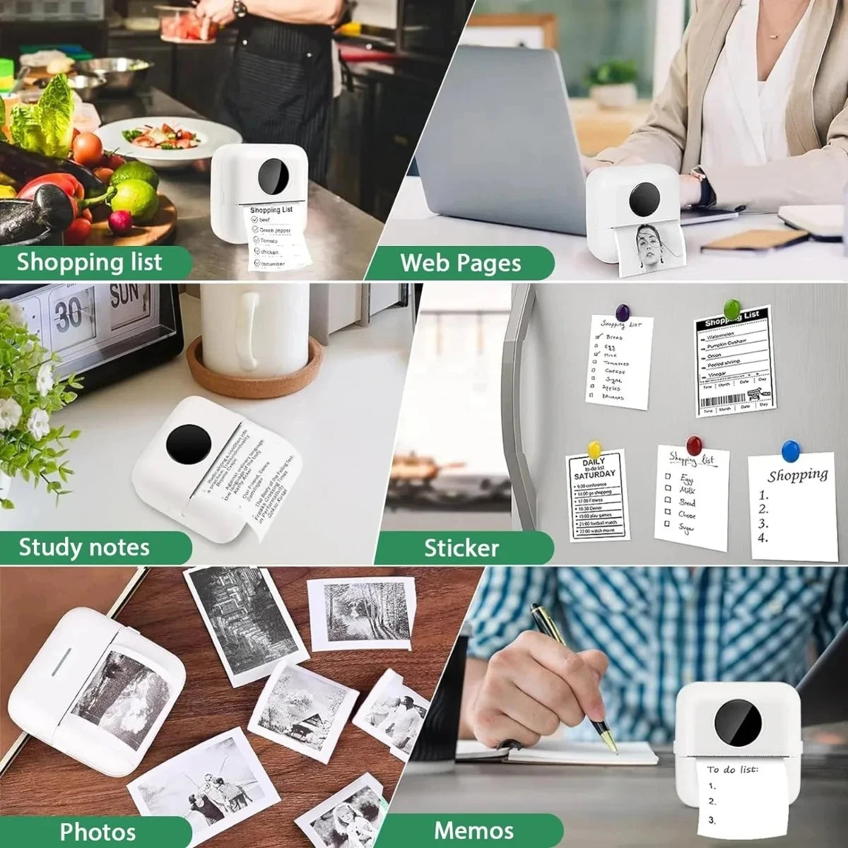 30PCS Mini Printer Paper Thermal Sticker Paper Self-adhesive Printer Paper Photo Printer Labels For Photos Notes 5.7 x 2.5cm - Uknowucme