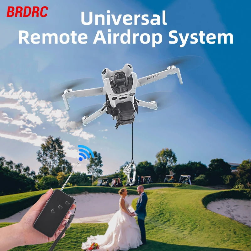 BRDRC Airdrop System for DJI Mini 4K/Mini 4 Pro/Air 3/Mini 3 Pro/Mavic 3/Mavic Pro Drone Thrower Fishing Life Rescue Send Gift - Uknowucme