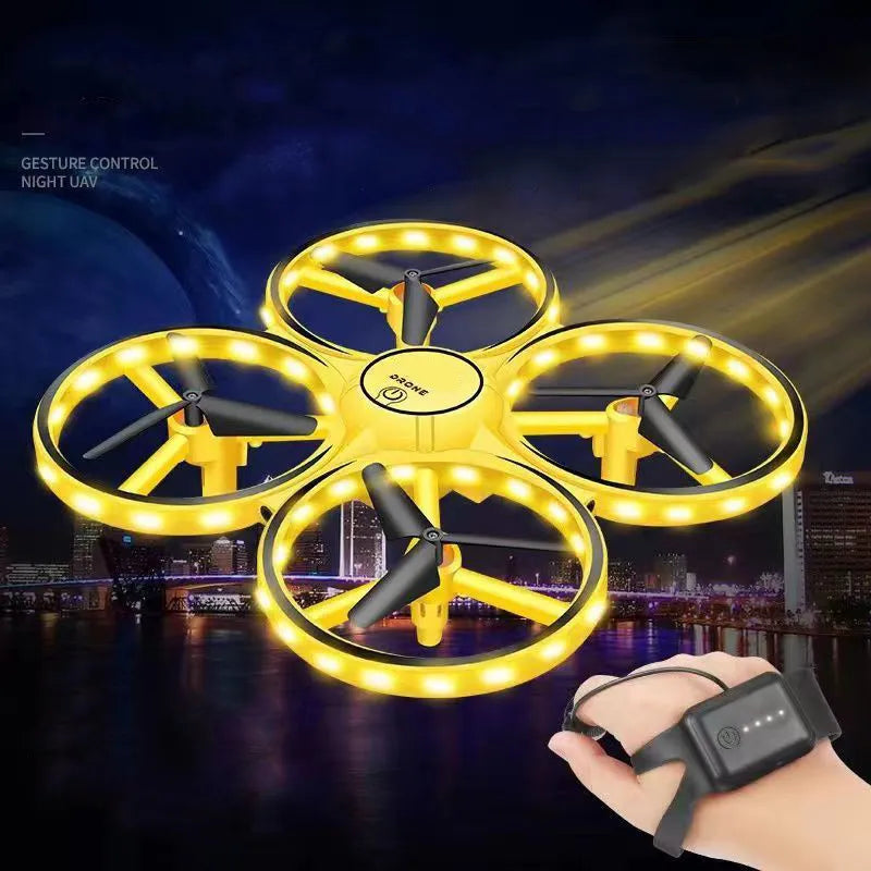 Hand Controlled Drone RC Mini Quadcopter Gesture Flying LED Lights Altitude Hold Watch Control Children Toys Birthday Gifts - Uknowucme