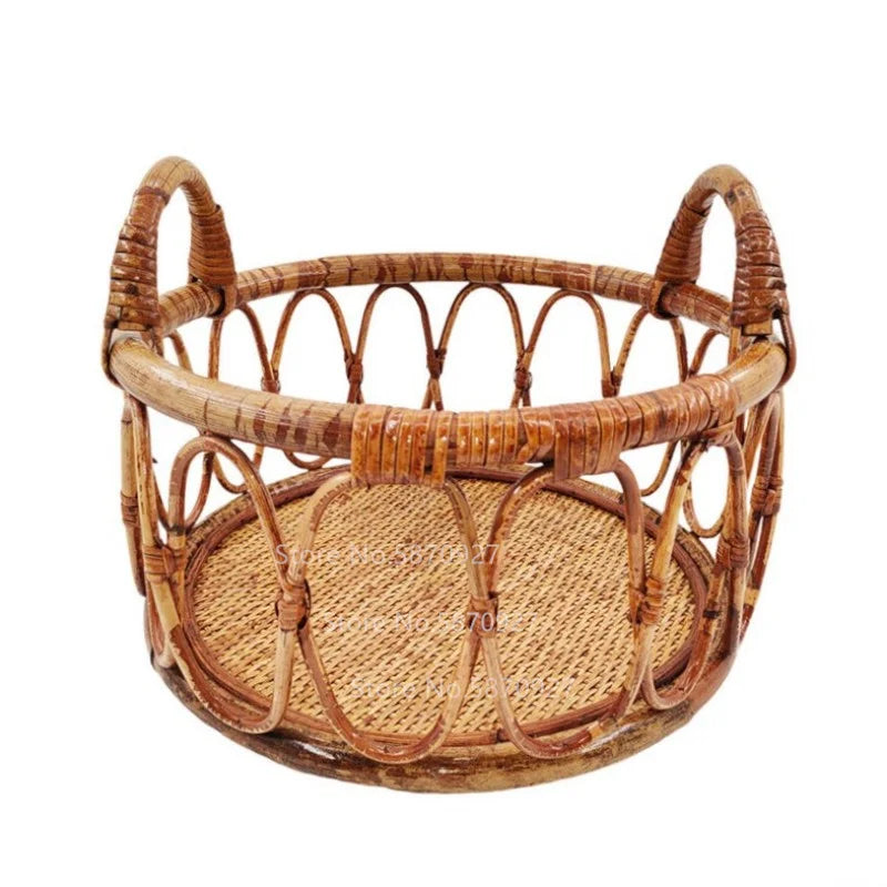 New Born Photography Prop Bed Handmade Baby Doll Bed Rattan Bamboo Basket  Baby Bebe Newborn Photography Props Accessorie Studio