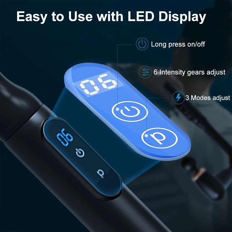 Massage Gun  Muscle Massager Deep Tissue With Extended Handle Portable Rechargeable Fascia Gun for Neck Shoulder Back Leg