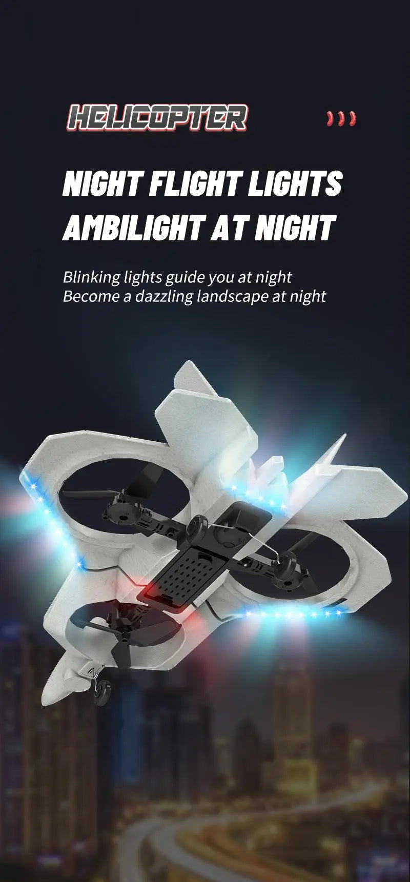 Drone Stunt Fighter Aircraft Model Four-axis Aircraft Remote Control Aircraft Foam Aircraft Roll Rotation Suspension - Uknowucme