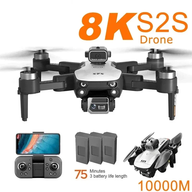 For Xiaomi S2S 8K 5G GPS Drone HD Aerial Photography Dual-Camera Omnidirectional Obstacle Brushless Avoidance Quadcopter Toys