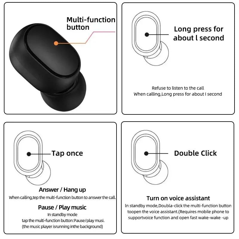 New Xiaomi Redmi Airdots 2 Wireless Bluetooth Headset with Mic Earbuds Airdots 2 Fone Bluetooth Earphones Wireless Headphones - Uknowucme