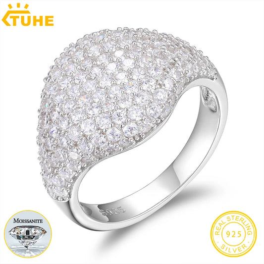 Classic Women Ring 925 Silver For Women Moissanite VVS1 D Color With Gra Certificate Pass Diamond Tester - Uknowucme