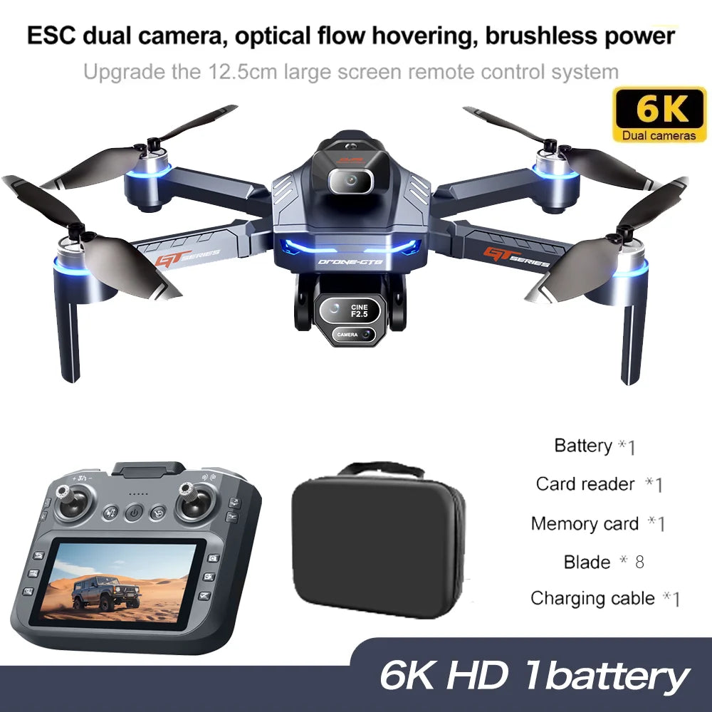 2025 New GT8 Drone GPS 8K Professional HD 360° Dual Cameras 5G WIFI Brushless Motors Obstacle Avoidance Foldable Quadcopter Toys - Uknowucme