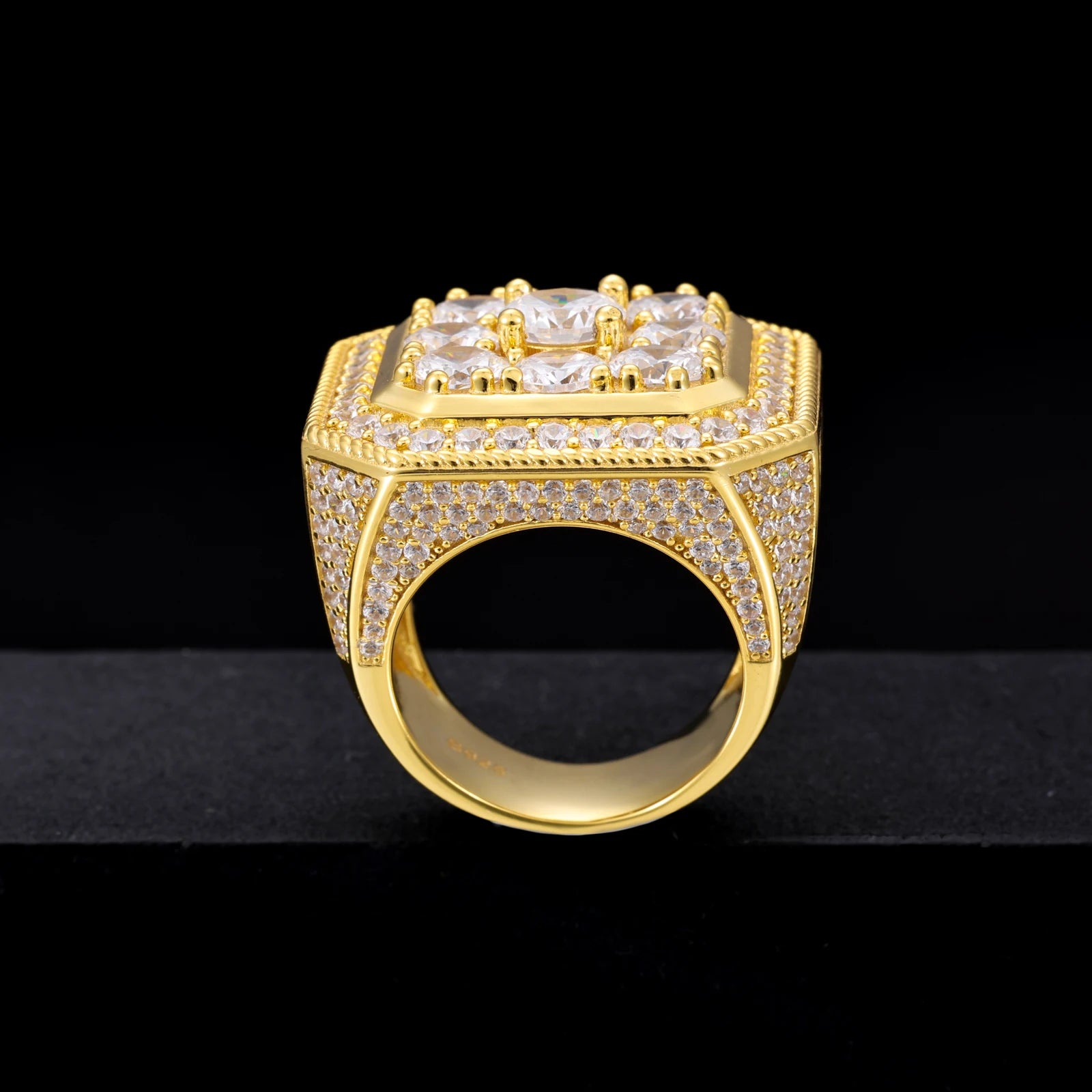 Moissanite Finger Rings Men Certificate Square Couple Ring For Women Luxury 925 Sterling Silver High Quality Hip Hop Jewelry - Uknowucme