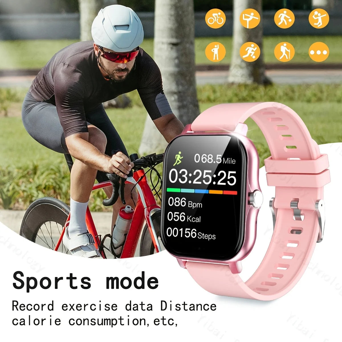 Fashion Smart Watch, Equipped with 1.83-inch HD Display, Wireless Call and Voice Assistant-fitness Tracker, USB Charging.