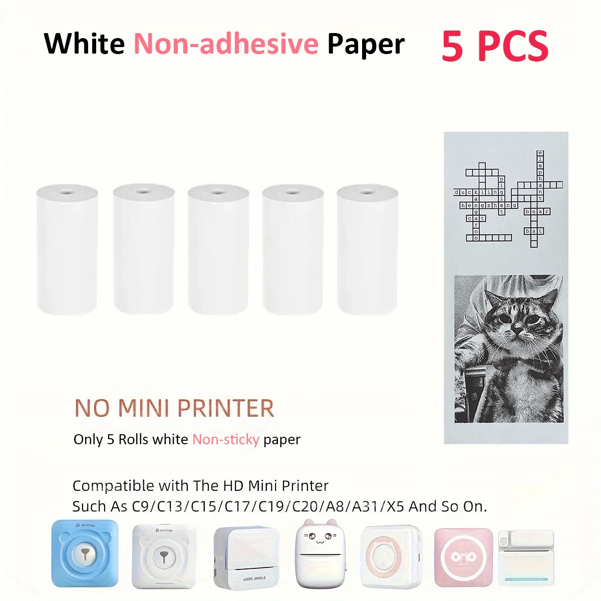 57*25mm Thermal Paper 30 Rolls White Children Camera Instant Print Kids Camera Printing Paper Replacement Accessories Parts - Uknowucme