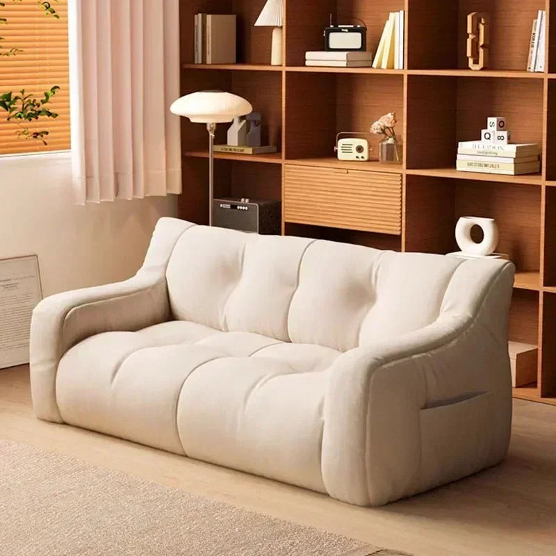 Luxury Home Fabric Living Room Curved Bean Bag Sofa Lazy Casual Balcony Floor Lounge Salas Muebles Children's Sofa