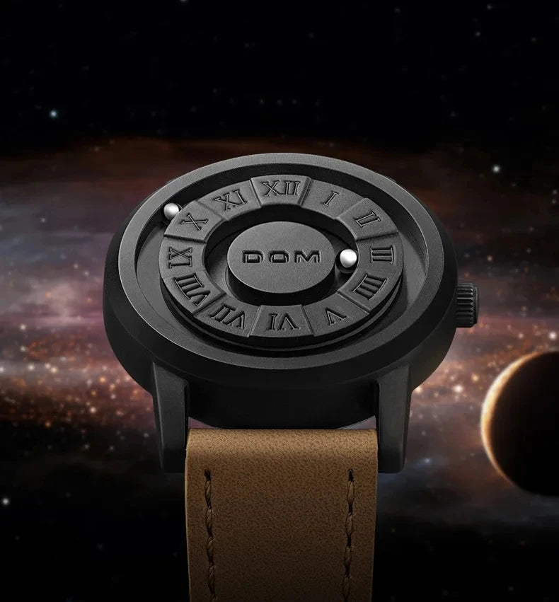DOM 1345 Men Quartz Watch Fashion Personality Creative Scrolling Iron Ball Magnetic Pointer Waterproof  for Male Watches Gift - Uknowucme