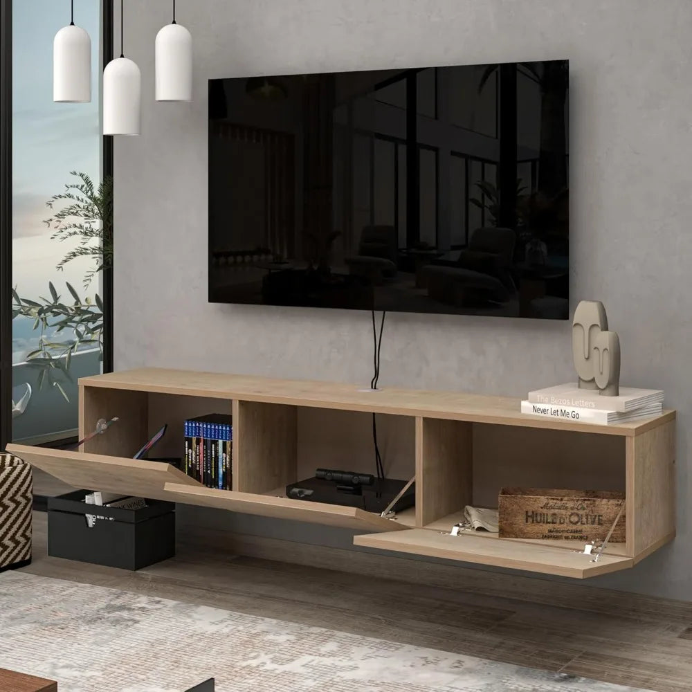 Atelier Mobili TV Stands for Living Room, TV Stand up to 75 inch TV, Floating TV Stand Wall Mounted, Floating Entertainment Cent
