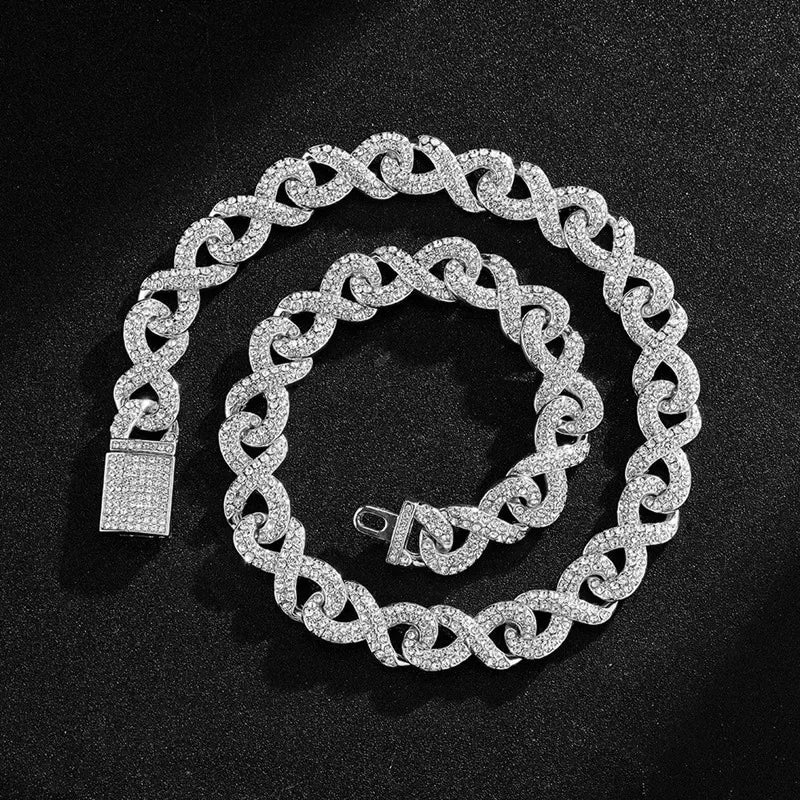 2tone Rose Gold Silver Color 13mm Miami Cuban Chain Choker Necklace Iced Out Bling Cz Zircon Charm Hip Hop Jewelry For Men Women - Uknowucme