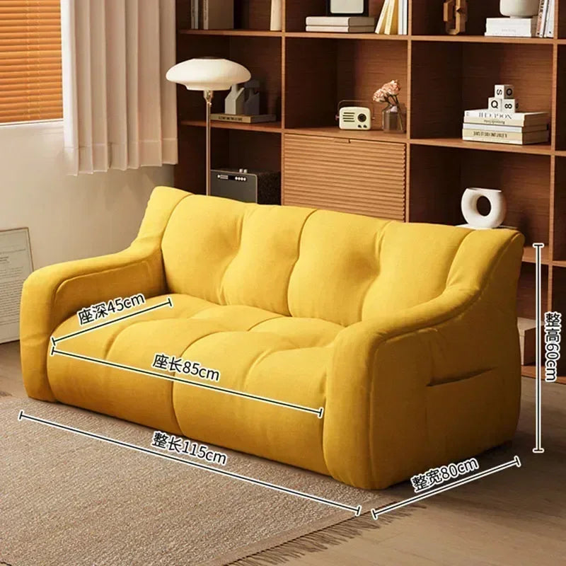 Luxury Home Fabric Living Room Curved Bean Bag Sofa Lazy Casual Balcony Floor Lounge Salas Muebles Children's Sofa