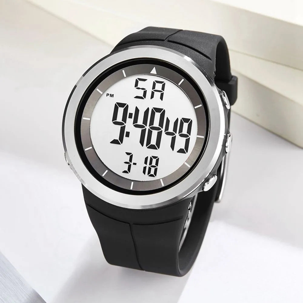 Mens Sports Watch 50m Waterproof Military Led Display Fashion Silicone Bracelet Men Wristwatches Multifunctional Alarm Clock - Uknowucme