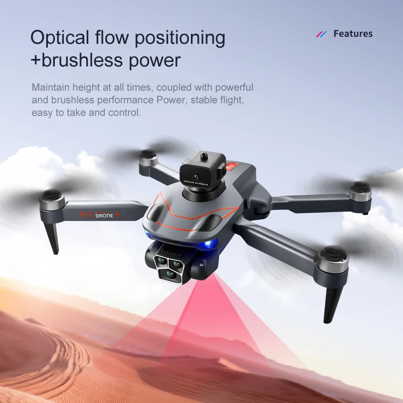 Xiaomi S115 Drone 4K HD Triple 8K LensOptical Flow Hover Photography RC Plane Brushless Motor Foldable Quadcopter Gifts Toys - Uknowucme