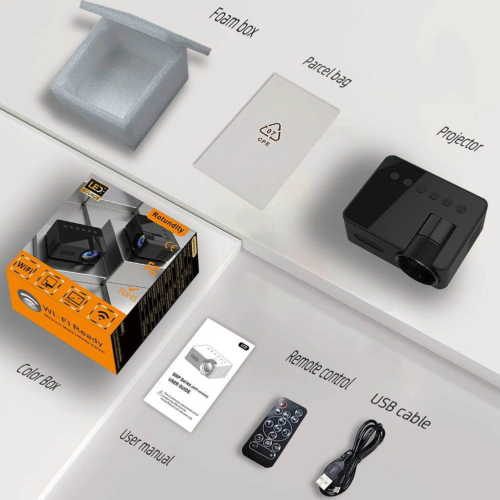 YT100 Mobile Phone Projector Full HD 1080p Projector TV Mini Portable High Quality Beamer Outdoor Camping Smartphone Projector - Uknowucme