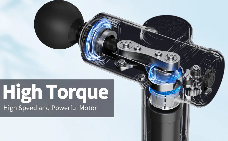 Massage Gun Silent Brushless Motor Portable Massager with 4 Interchangeable Head Deep Muscle Relief and Relaxation Gifts