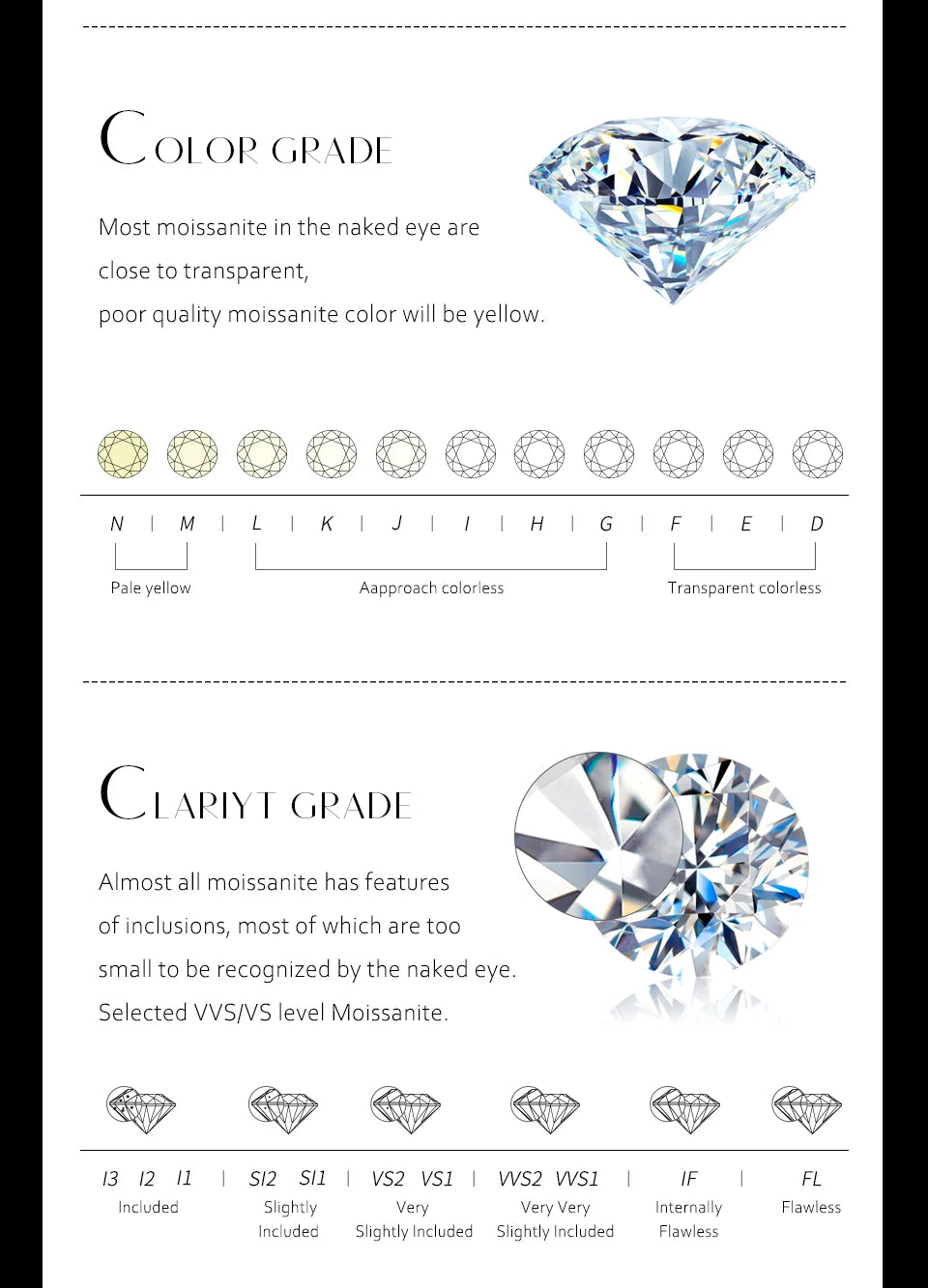 Moissanite Diamond 6.5mm 1CT Necklace For Woman Pendant 925 Silver Necklace For Women Chains Party Bridal Fine Jewelry - Uknowucme