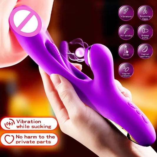 Flapping G Spot Vibrator Dildo Rabbit Adult Toy Vibration Silicone Waterproof Personal Vibrator Clitoral Nipple Anal Stimulation