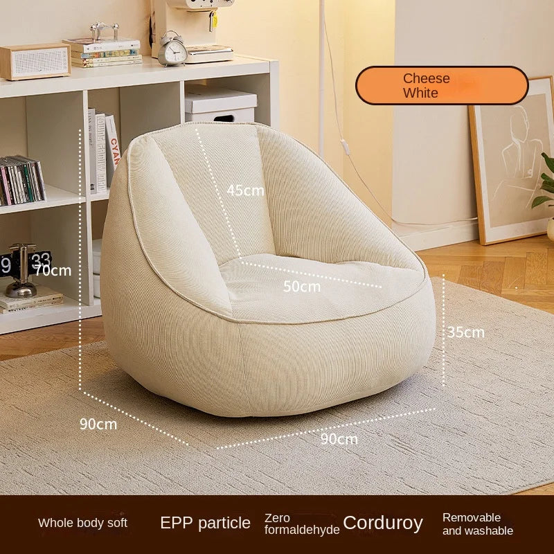 X&D Bean Bag Lazy Corduroy Comfortable Sofa Single Bed Tatami Bedroom Balcony Casual Lightweight Small Sofa Living Room 2024 New - Uknowucme