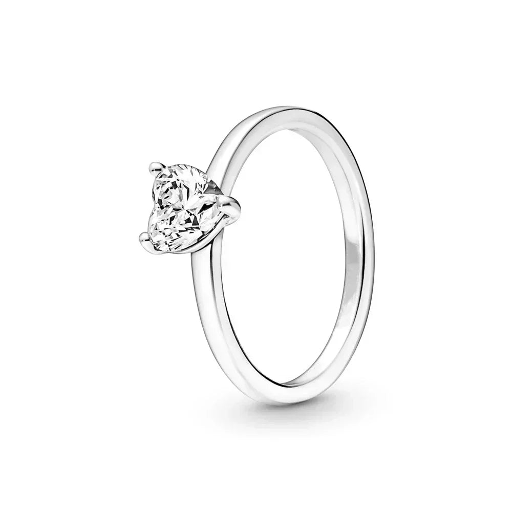 NEW 925 Sterling Silver pretty Mother’s Day Family Always Encircled Hoop Earrings Mum Pavé Heart Rings Fit Women Gifts - Uknowucme