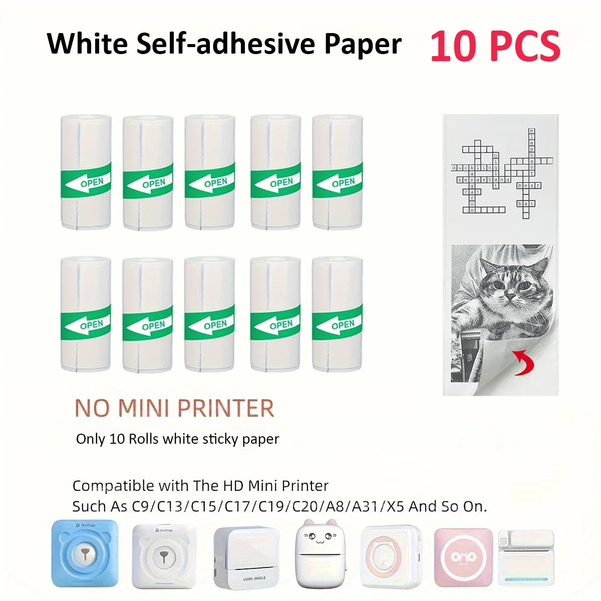57*25mm Thermal Paper 30 Rolls White Children Camera Instant Print Kids Camera Printing Paper Replacement Accessories Parts - Uknowucme