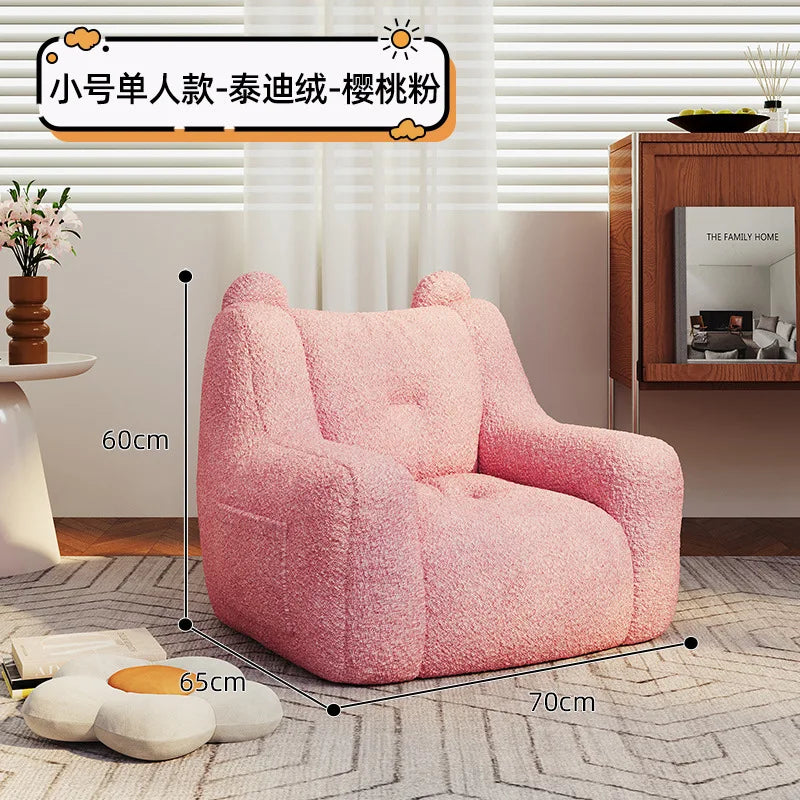 Luxury Home Fabric Living Room Curved Bean Bag Sofa Lazy Casual Balcony Floor Lounge Salas Muebles Children's Sofa