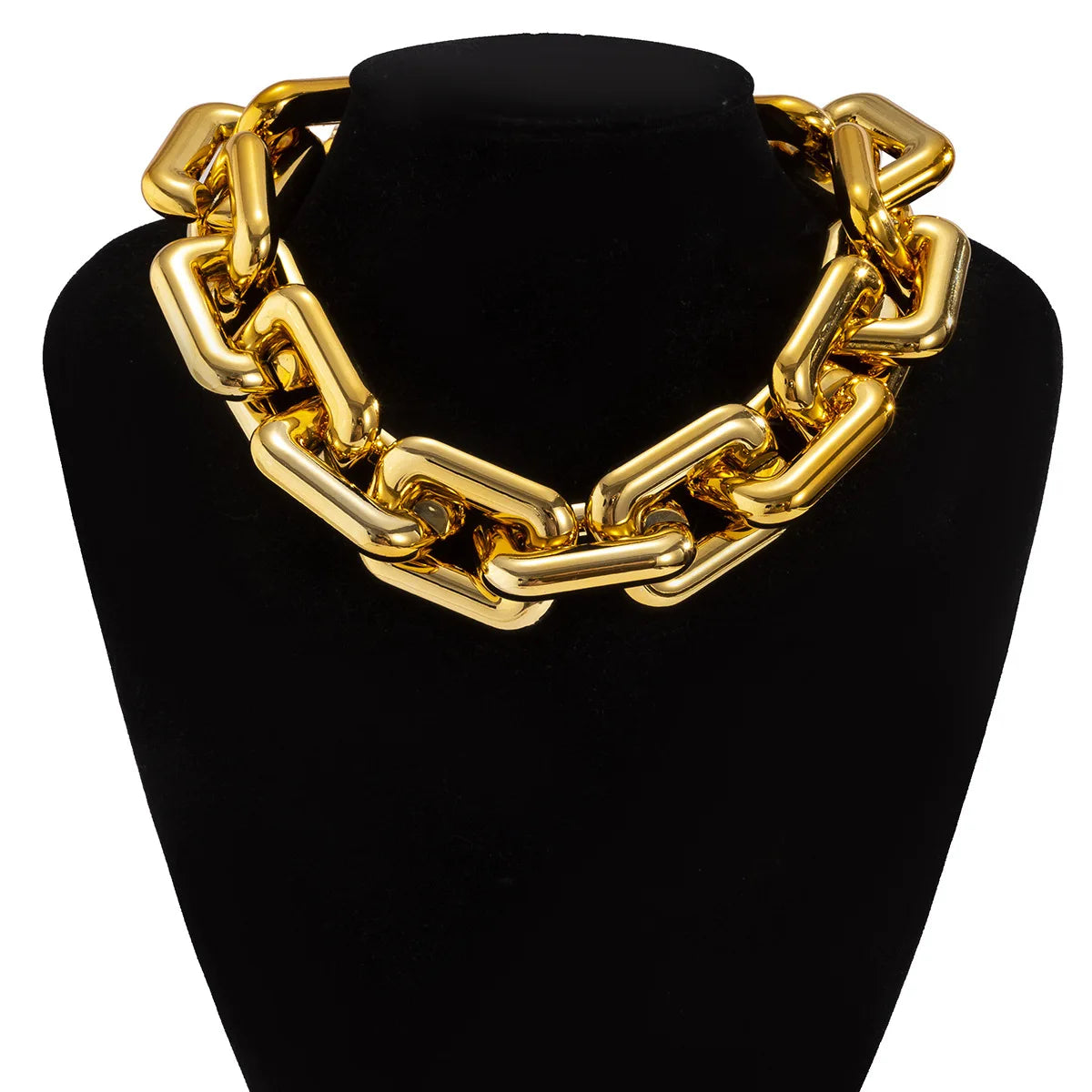 Hip Hop Gold Color Thick Cross Chain Collar Necklace for Men 2023 Personalized Punk Style Simple Women's Fashion Party Jewelry - Uknowucme