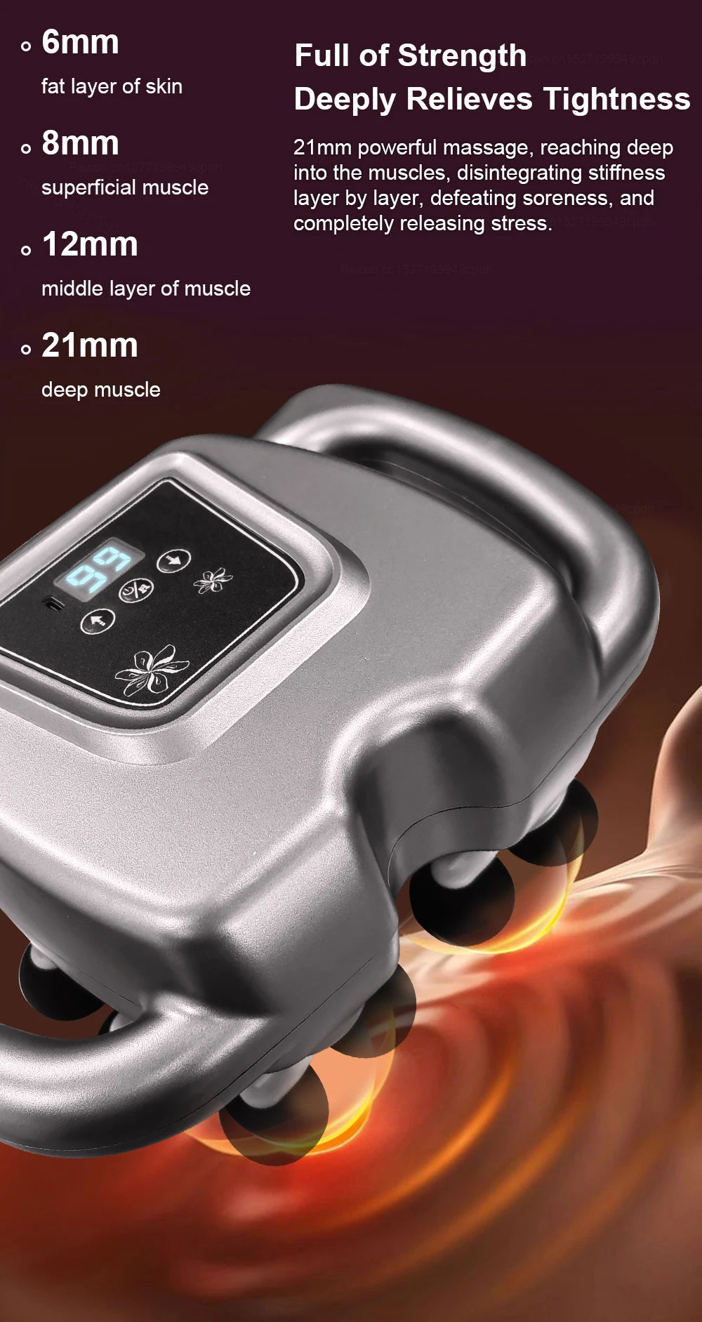 Fascia Gun Muscle Massager Gun High Frequency  Body Massage Machine Sixteen-head Waist Shoulder Professional Fascia Massage Gun