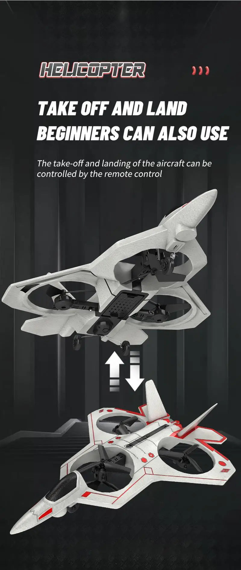 Drone Stunt Fighter Aircraft Model Four-axis Aircraft Remote Control Aircraft Foam Aircraft Roll Rotation Suspension - Uknowucme